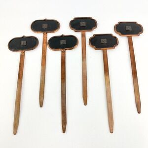 Metal Garden Planting Stakes Seed Seedling Markers Set of 6